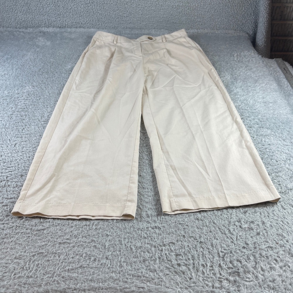 Jules & Leopold Cream Wide Leg Pleated Trousers Womens Large AI24934CHU